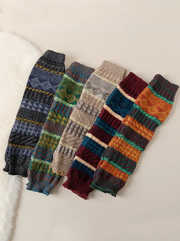 Casual Keep Warm Contrast Color Leg Warmers Accessories
