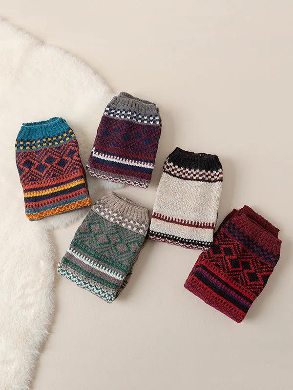 Casual Wool Keep Warm Printed Leg Warmers Accessories