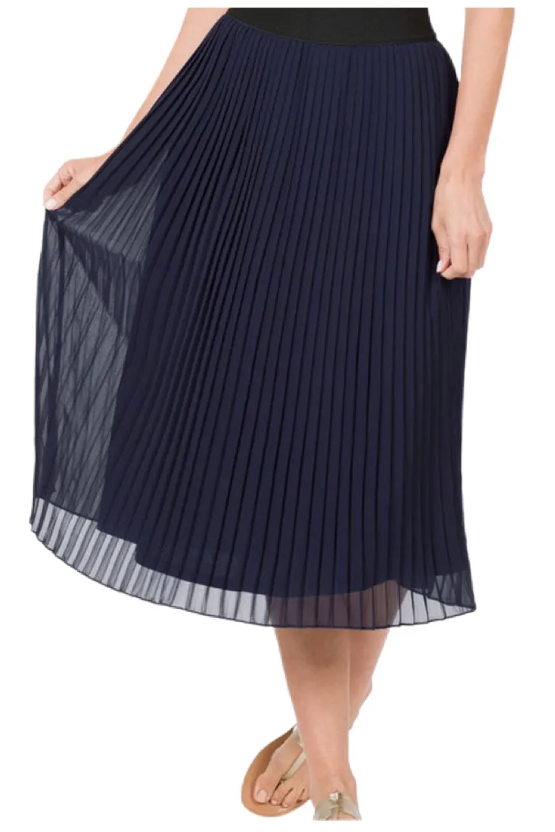 Chiffon Pleated Midi Skirt Style 1004
