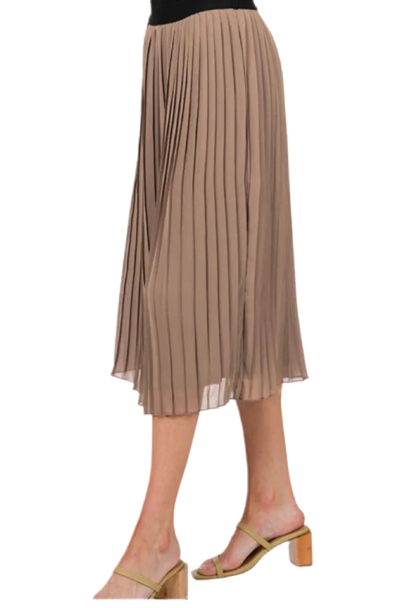 Chiffon Pleated Midi Skirt Style 1004