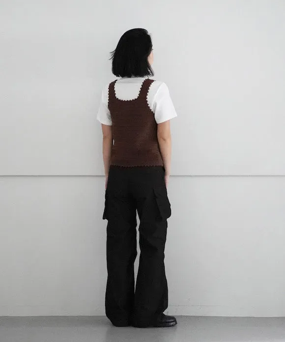 doublet HAND-CROCHET MOSAIC TANK TOP "BROWN"