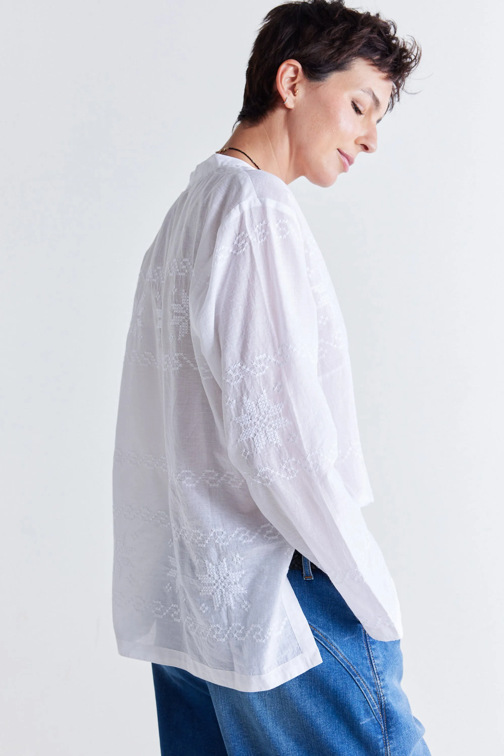 Embroidered Caftan Top