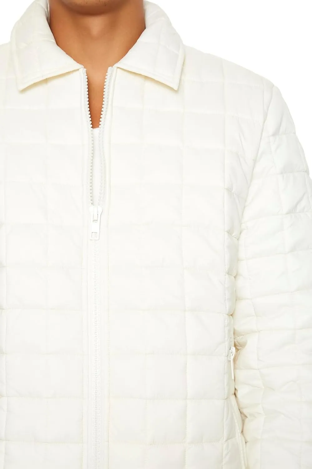Forever 21 Men's Quilted Zip-up Bomber Jacket