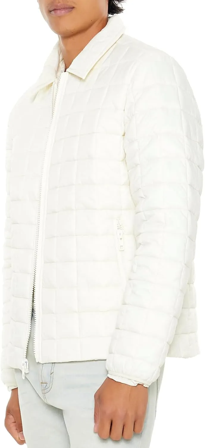 Forever 21 Men's Quilted Zip-up Bomber Jacket