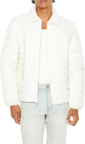 Forever 21 Men's Quilted Zip-up Bomber Jacket