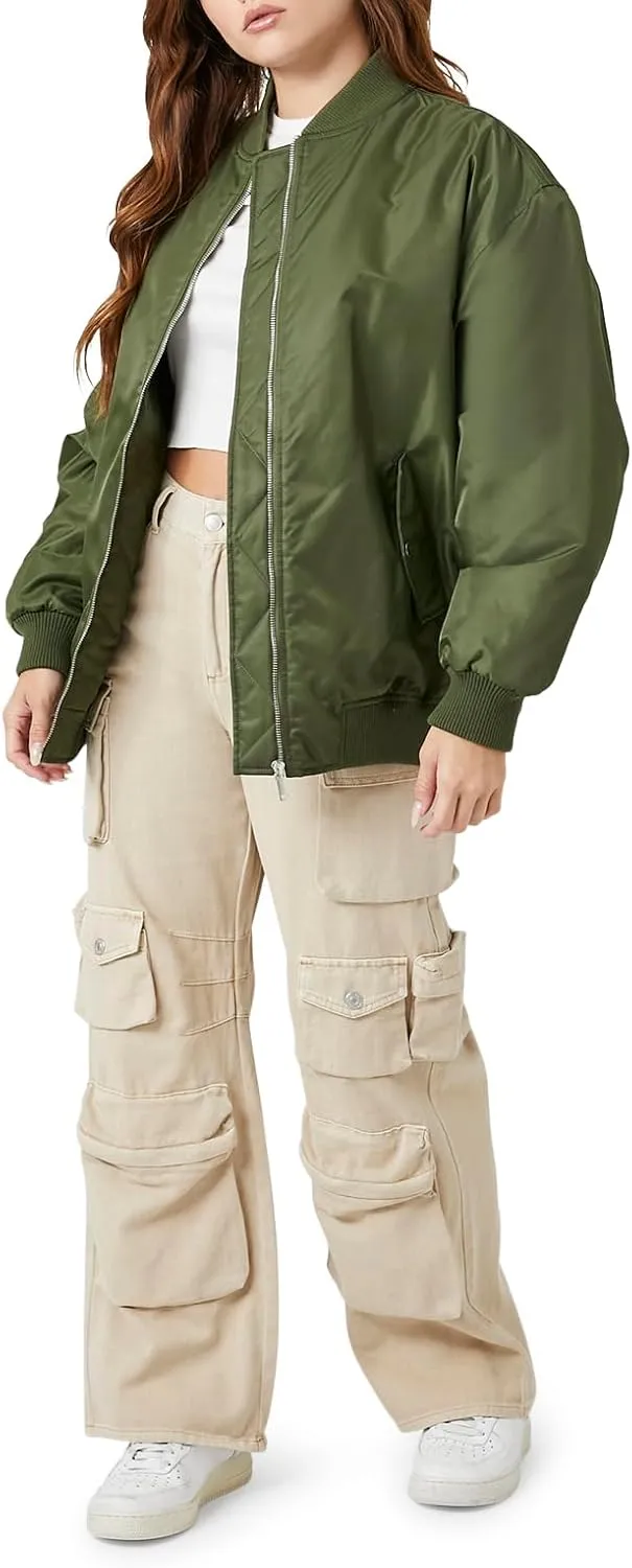 Forever 21 Women's Zip-up Bomber Jacket