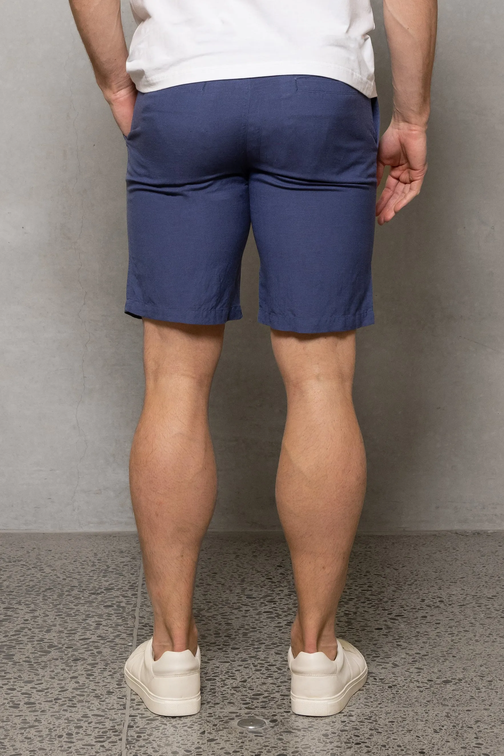 George Linen Blend Short: Royal