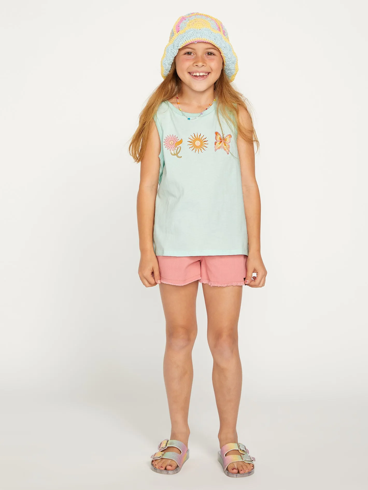 Girls Flexin Muscle Tank - Pale Aqua