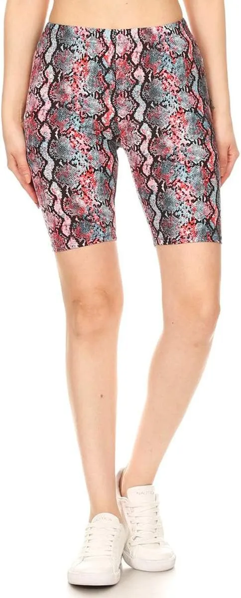 Leggings Depot Women's Fashion Biker Shorts Popular Prints BAT1
