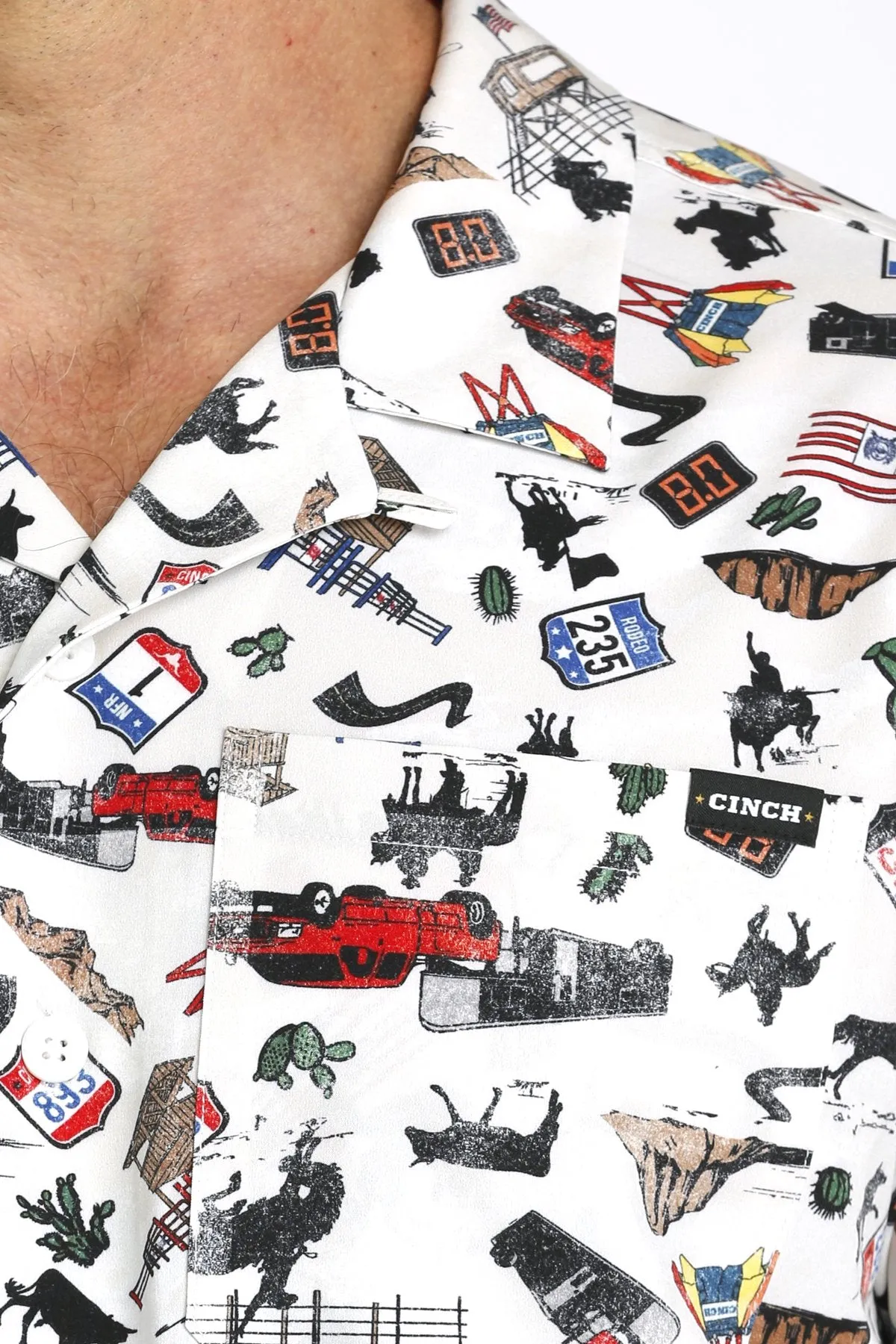 Men's Cinch Rodeo Print Camp Shirt
