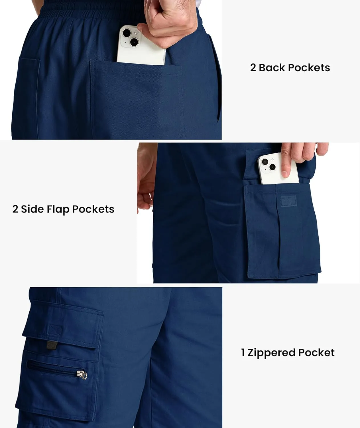 Mens Cotton Cargo Hiking Shorts with Multi Pockets Summer Outdoor Work Casual Shorts
