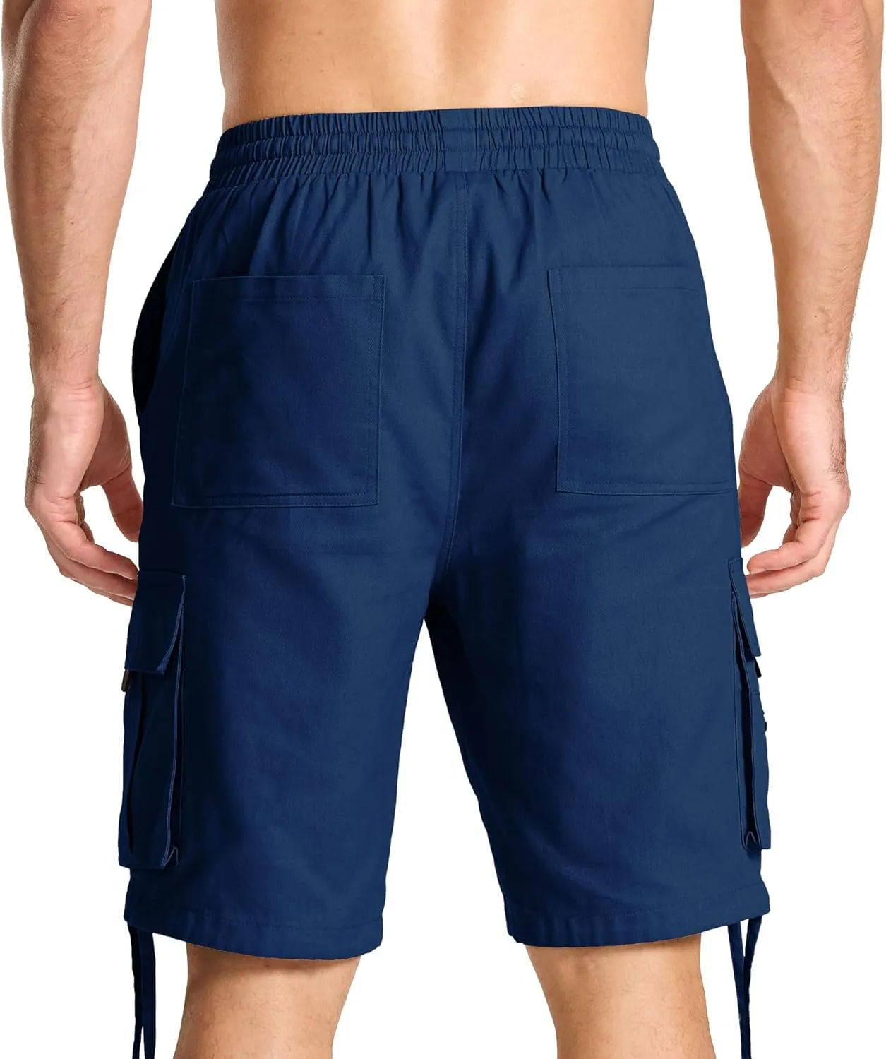 Mens Cotton Cargo Hiking Shorts with Multi Pockets Summer Outdoor Work Casual Shorts