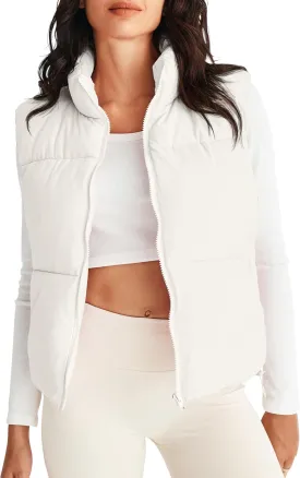 MEROKEETY Womens Puffer Vest Stand Collar Zip Up Sleeveless Padded Gilet Coat with Pockets