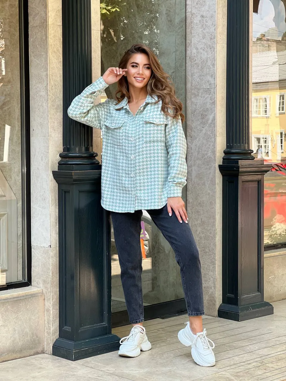 Mint Shirt Warm Autumn Casual Wear