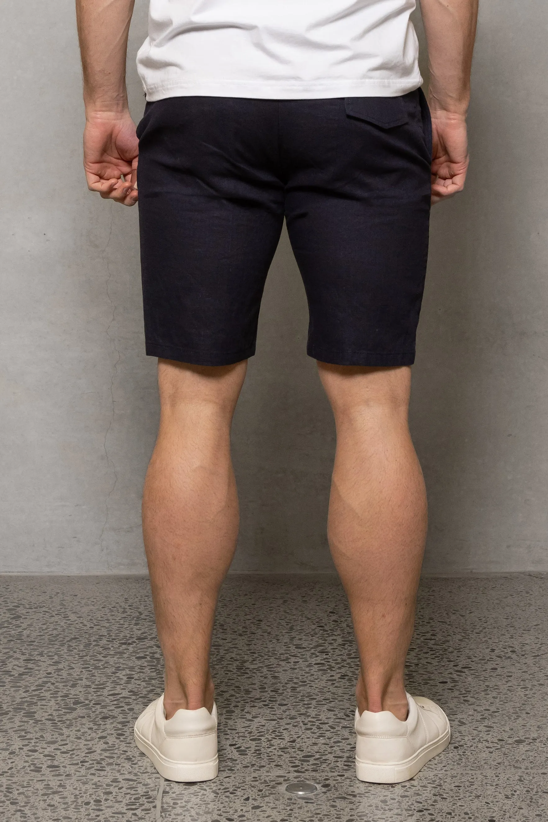 Noah Linen Blend Short: Slate
