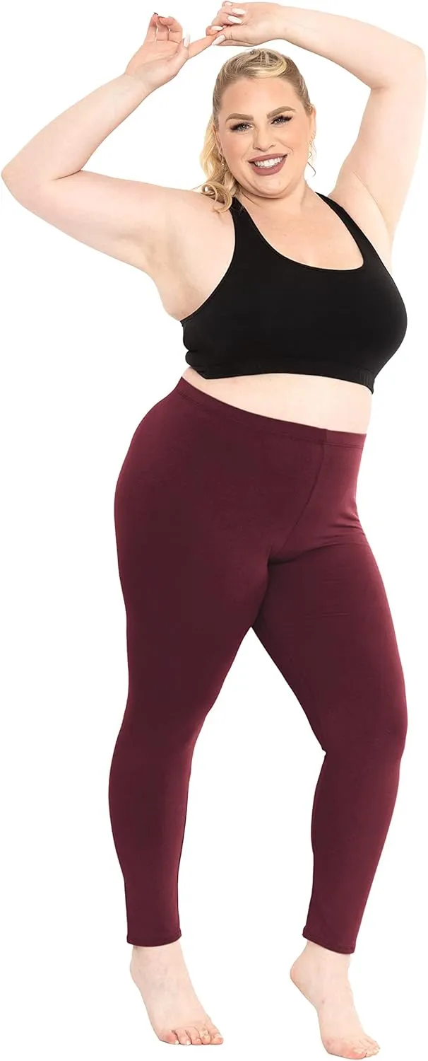 Oh So Soft Women's Plus Size Knee Length and Full Length Leggings | X-Large - 7X