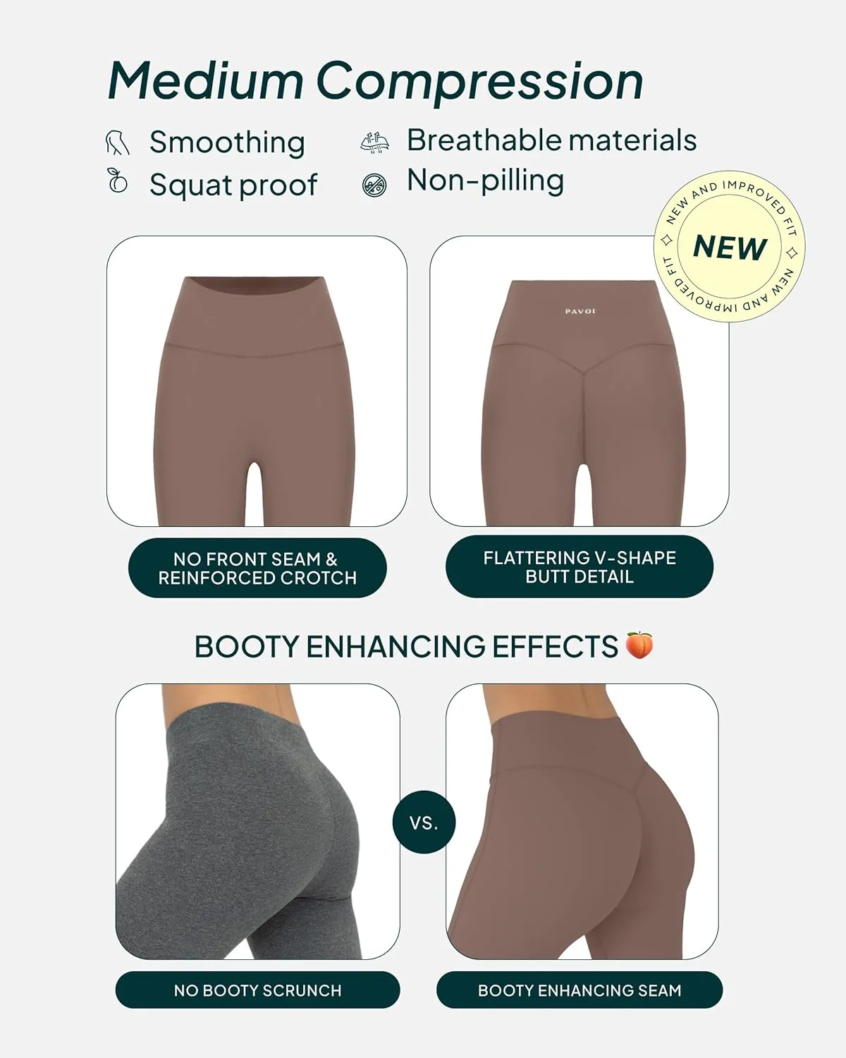 PAVOI ACTIVE Buttery Soft Workout Leggings for Women - High Waisted No Front Seam Gym Leggings Yoga Pants - FlexFlow