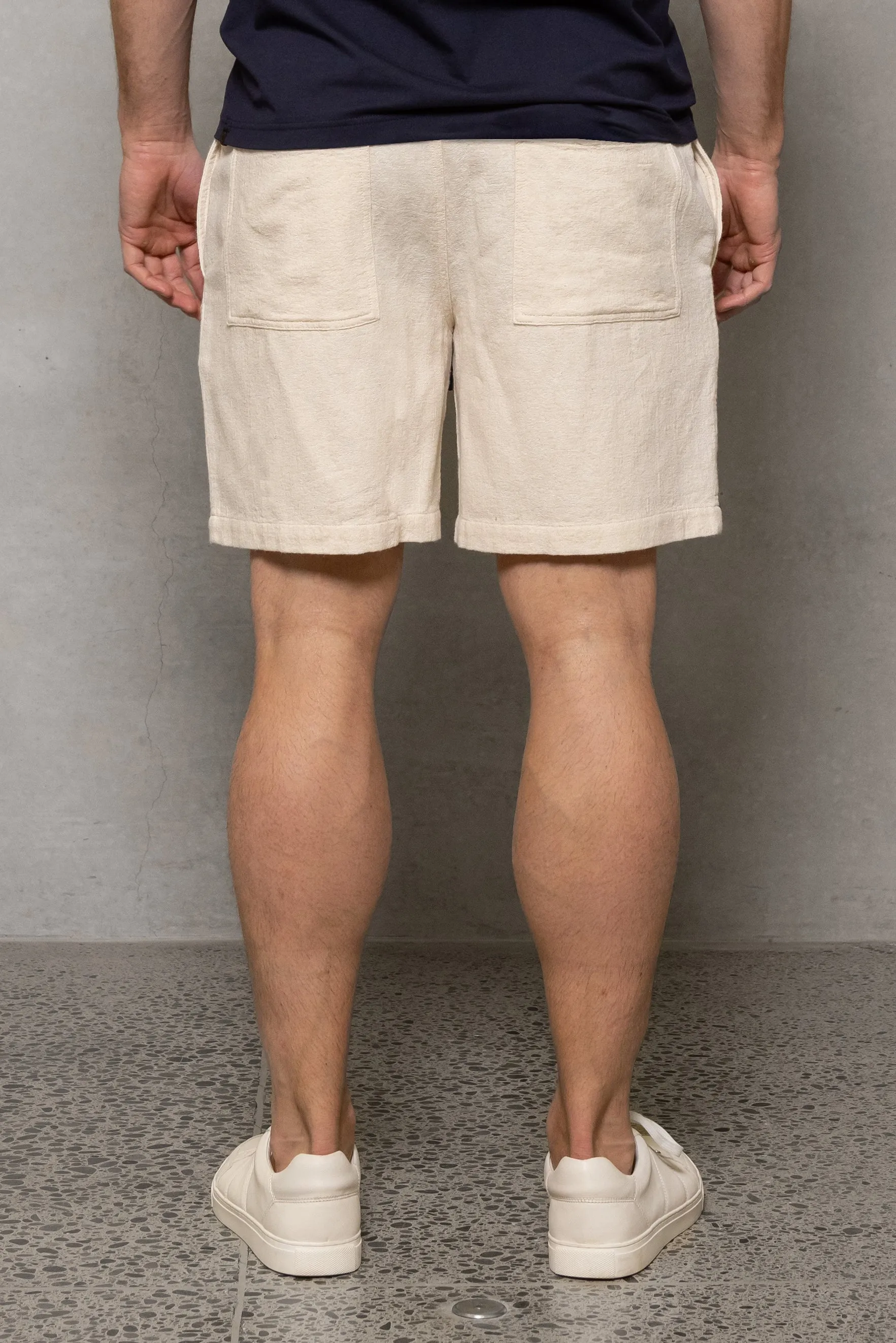 Raymond Linen Blend Short: Pearl