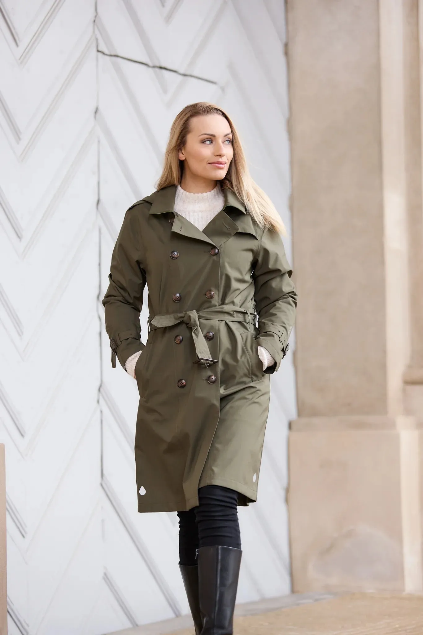 Regn Gill Trench Raincoat - Olive