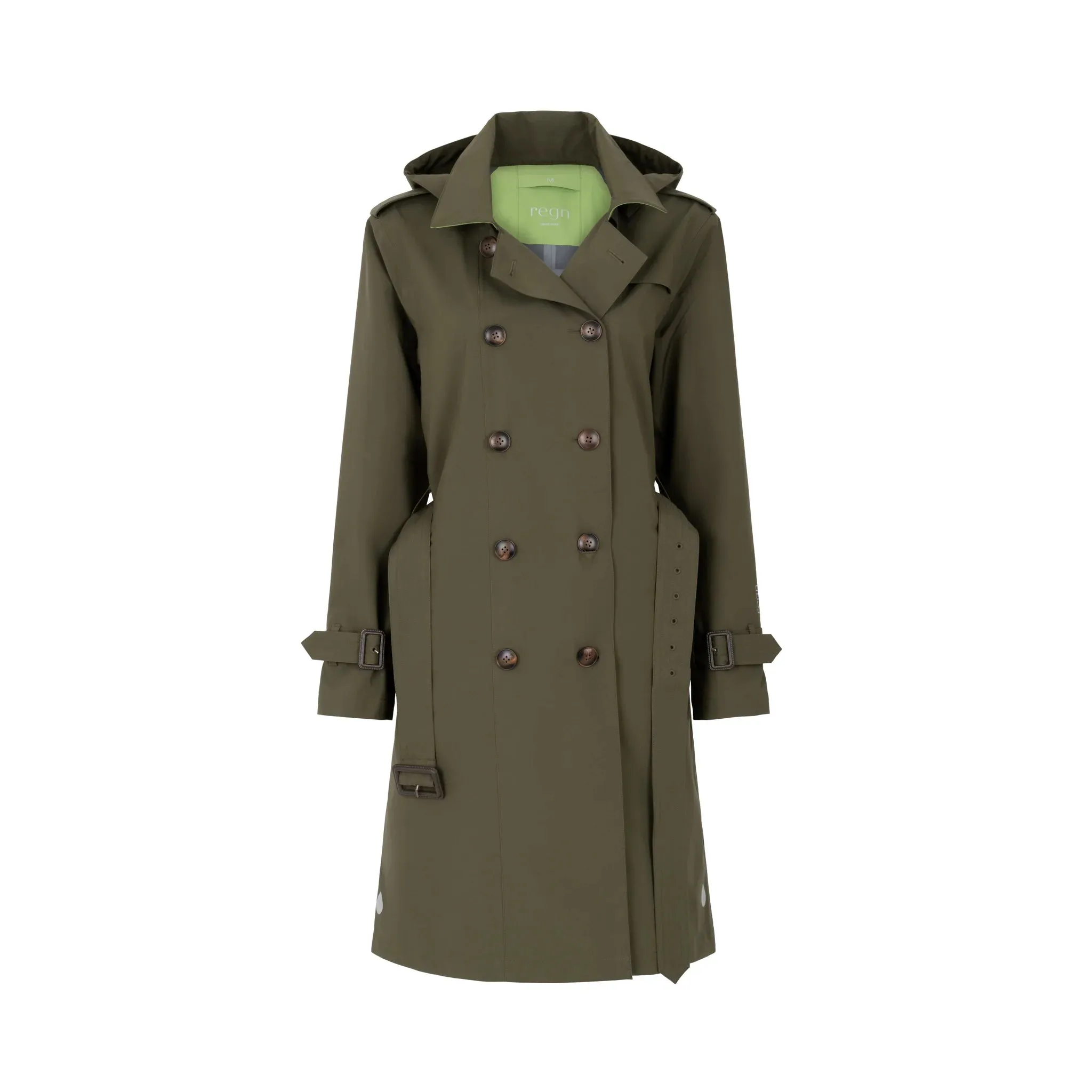 Regn Gill Trench Raincoat - Olive
