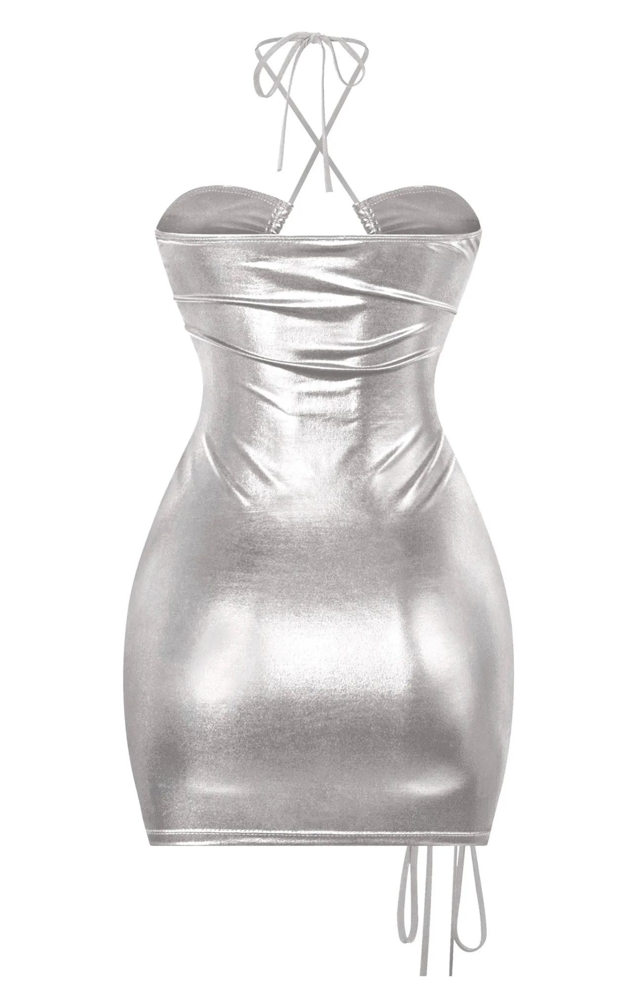 Sabrina Sleeveless Side Cutouts Halter Mini Dress