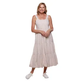 Sandy Stripes Tiered Sun Dress