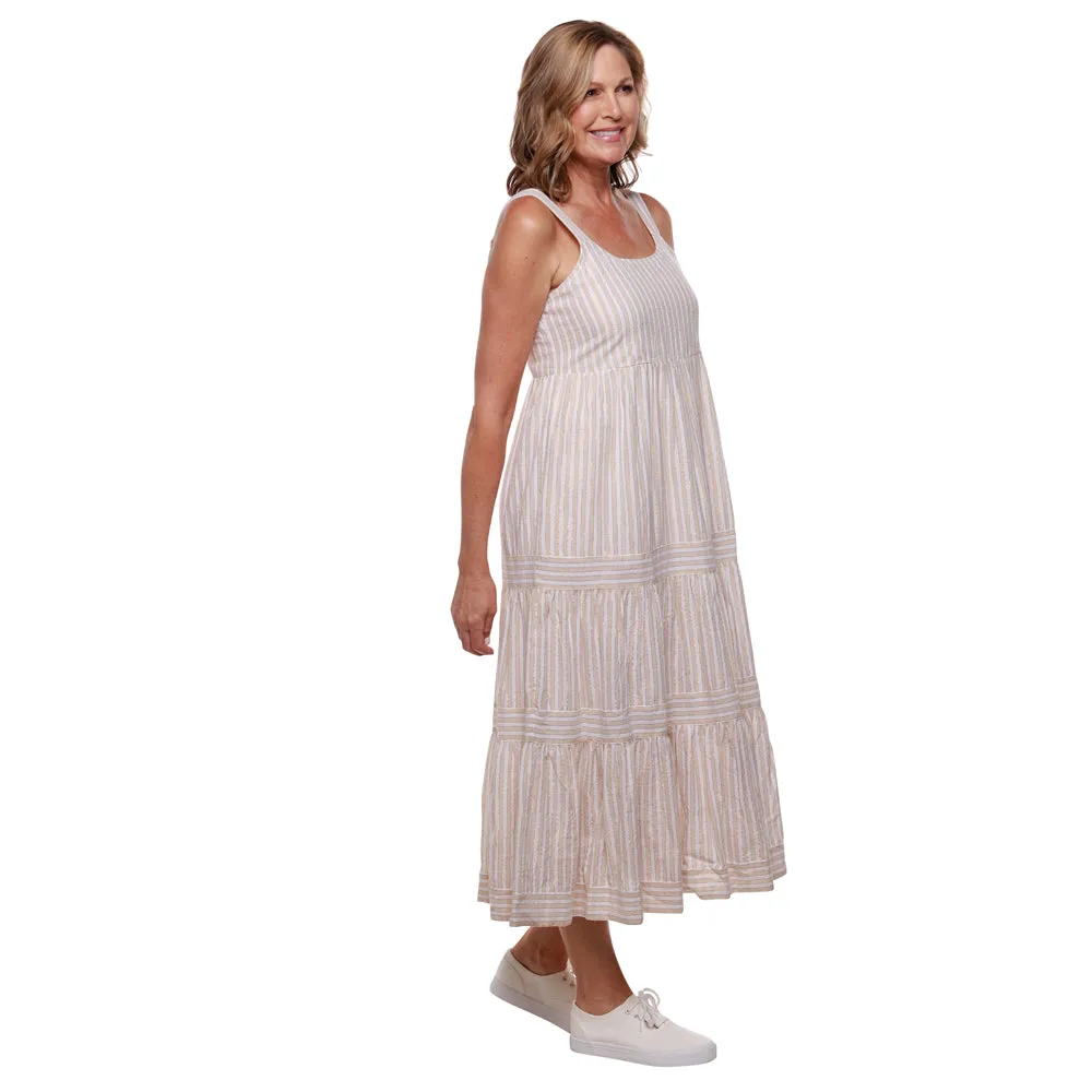 Sandy Stripes Tiered Sun Dress