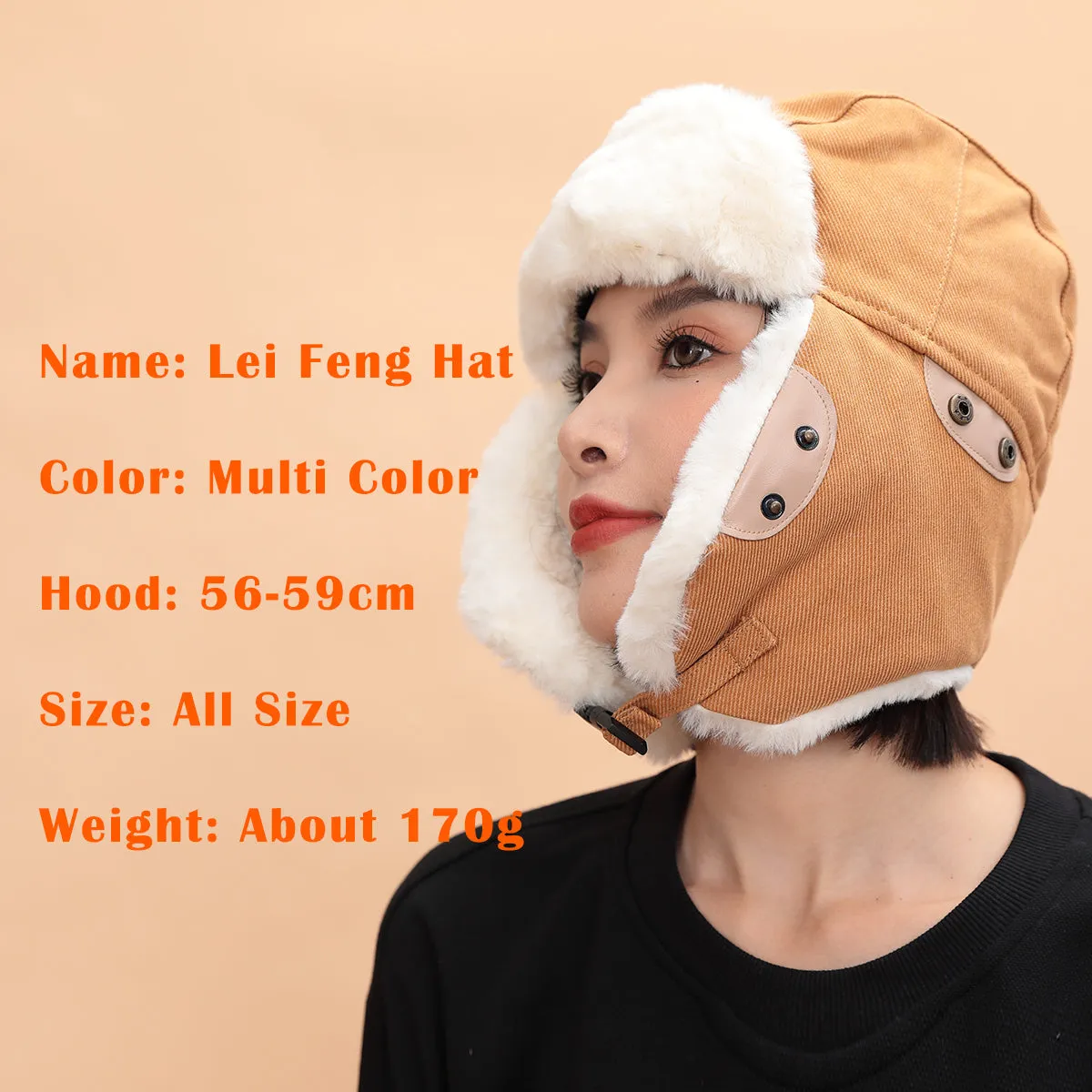 Sidiou Group Windproof Warm Hat Winter Autumn Ear Protection Cotton Ushanka Hat Thickening Outdoor Sports and Ski Hat Women Men