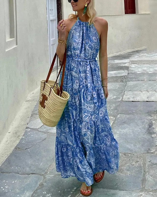 Sleeveless Boho Print Dress